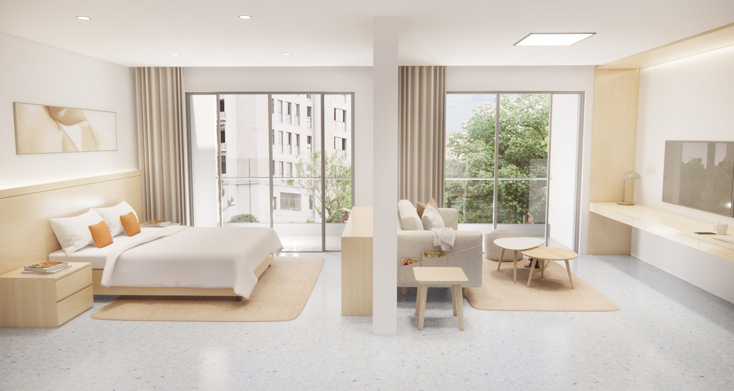 Однородное ПВХ-покрытие MedGuard больничного класса для домов престарелых